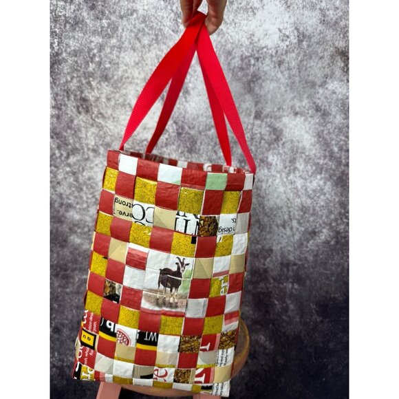 Martha's Bags Multicolor Basket Weave HandWoven Colorful Beach Tote Shopping Bag - Picture 4 of 15